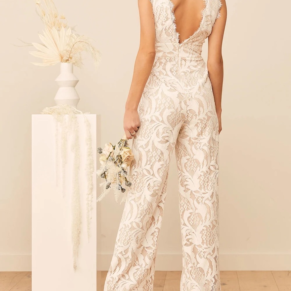 Lulu's Cream Lace Jumpsuit